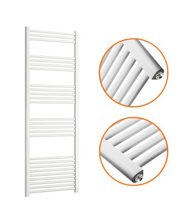 1600 x 600mm Straight White Heated Towel Rail