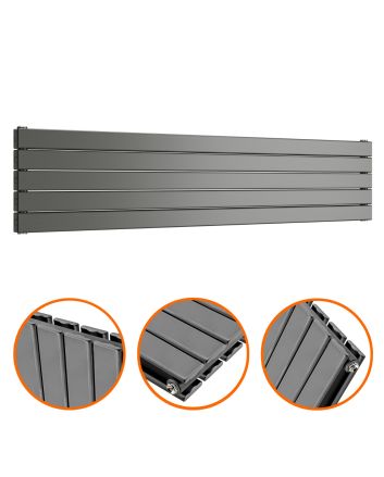 350mm x 1600mm Anthracite Double Flat Panel Horizontal / Landscape Radiator