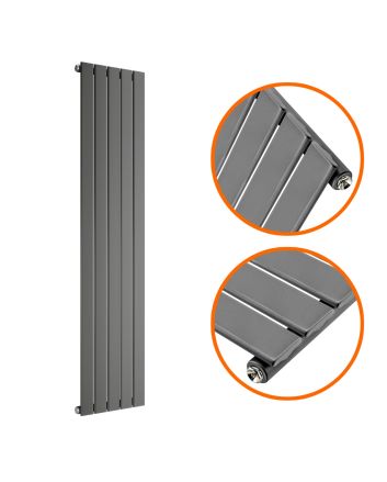 1780 x 350mm Anthracite Single Flat Panel Vertical Radiator 