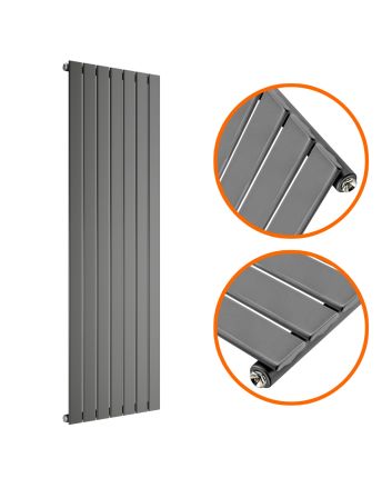 1780 x 490mm Anthracite Single Flat Panel Vertical Radiator 