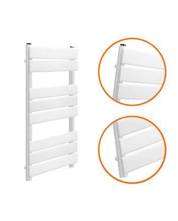 800 x 450mm White Heated Towel Rail, Bathroom Radiator