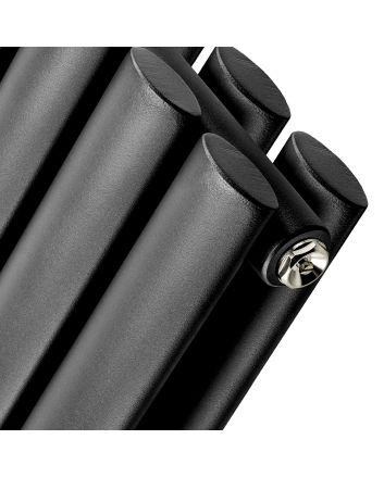 1800 x 531mm Black Vertical Radiator With Mirror, Double Panel 