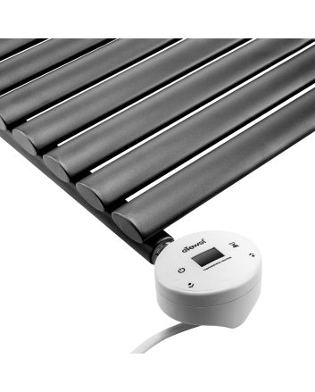 635 x 415mm Electric Black Single Oval Panel Horizontal Radiator