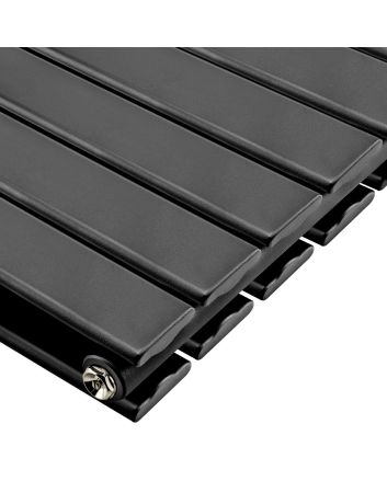 350mm x 1600mm Black Double Flat Panel Horizontal / Landscape Radiator