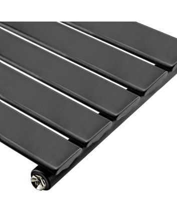 400 x 1610mm Black Single Flat Panel Horizontal Radiator