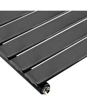 280mm x 1600mm Black Single Flat Panel Horizontal / Landscape Radiator