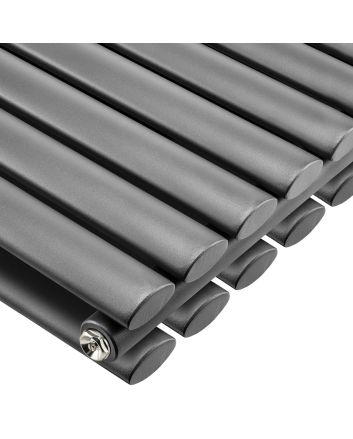 1600 x 354mm Anthracite Double Oval Tube Vertical Radiator 