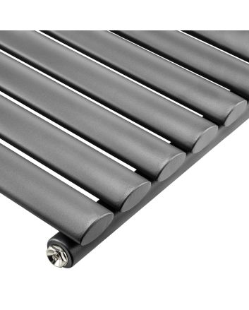 1600 x 236mm Anthracite Single Oval Tube Vertical Radiator 