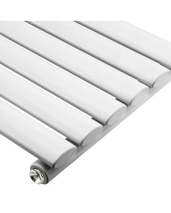 1600 x 236mm White Single Oval Tube Vertical Radiator 