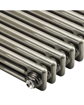 1800 x 383mm Raw Metal Lacquered Vertical Traditional 3 Column Radiator