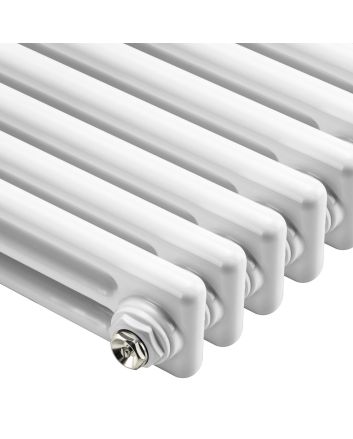 1500 x 203mm White Vertical Traditional 3 Column Radiator
