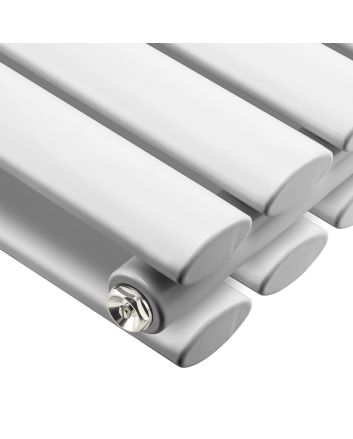 1800 x 531mm White Vertical Radiator With Mirror, Double Panel 