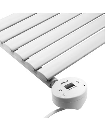 595 x 400mm Electric White Single Oval Panel Vertical Radiator