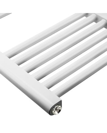 800 x 400mm Straight White Heated Towel Rail