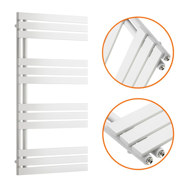 1180 x 600mm White Flat Panel Bathroom Towel Radiator