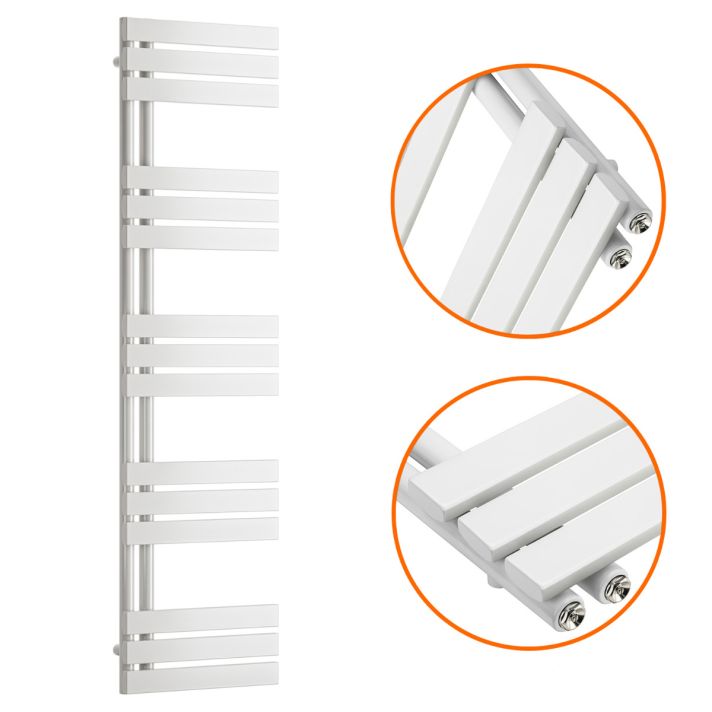 1510 x 400mm White Flat Panel Bathroom Towel Radiator