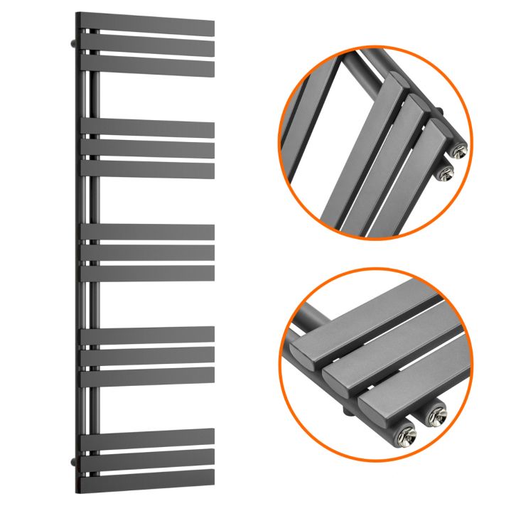 1510 x 500mm Anthracite Flat Panel Bathroom Towel Radiator