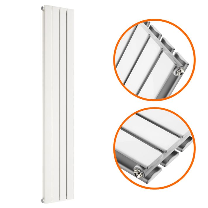 1600 x 280mm White Double Flat Panel Vertical Radiator 