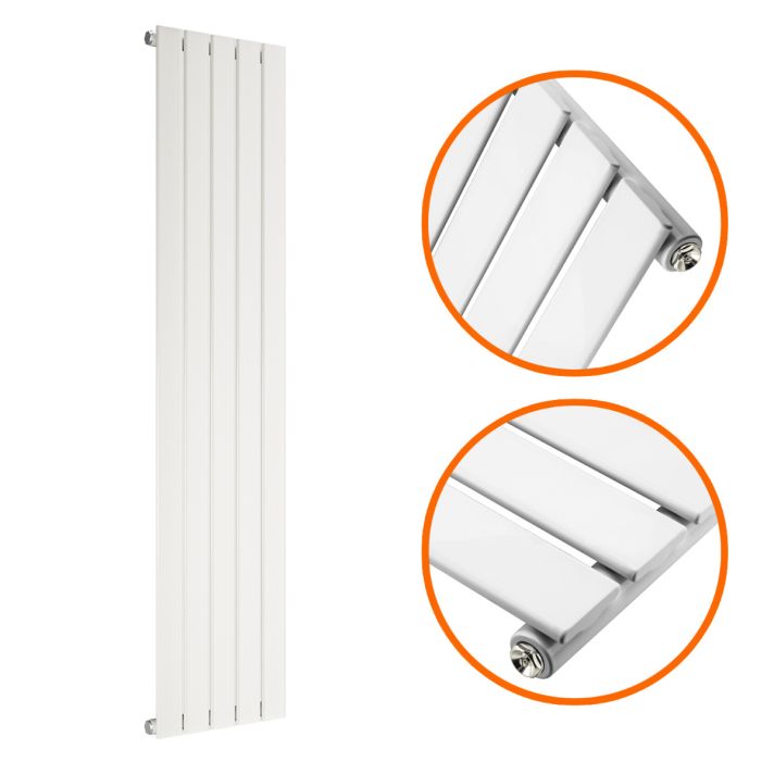 1780 x 350mm White Single Flat Panel Vertical Radiator 