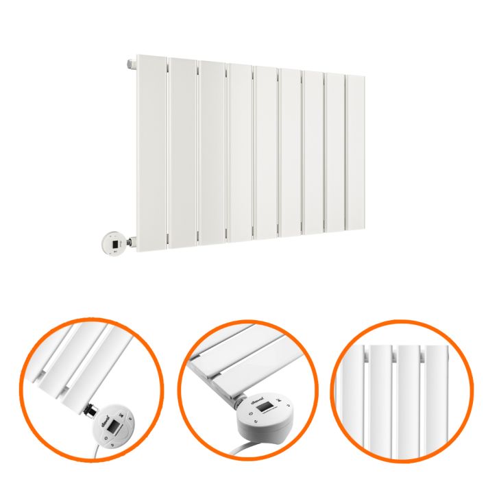 400 x 630mm Electric White Single Flat Panel Horizontal Radiator