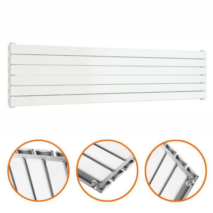 420mm x 1780mm White Double Flat Panel Horizontal / Landscape Radiator