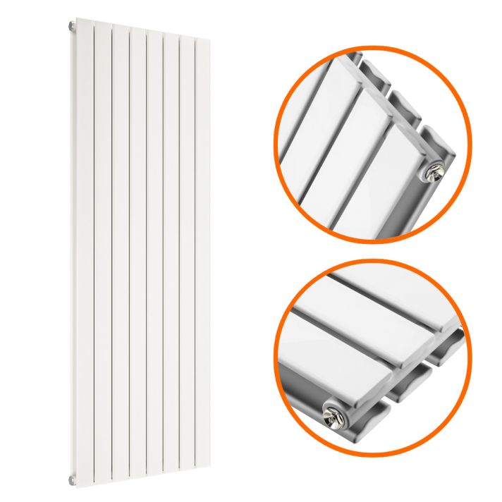 1600 x 560mm White Double Flat Panel Vertical Radiator 