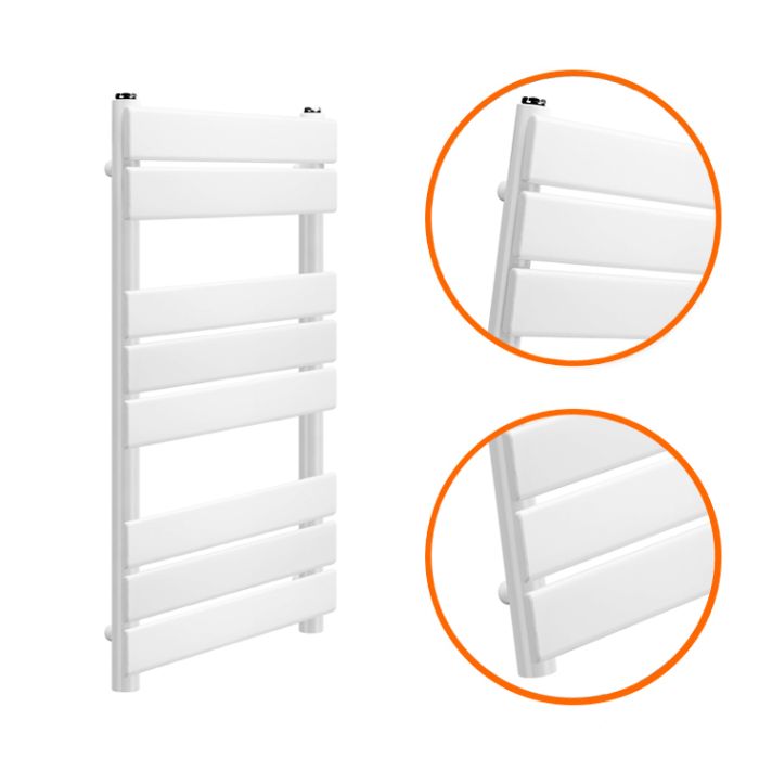 800 x 450mm White Heated Towel Rail, Bathroom Radiator