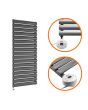 1003 x 400mm Electric Anthracite Single Oval Panel Vertical Radiator