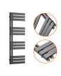 1180 x 400mm Anthracite Flat Panel Bathroom Towel Radiator