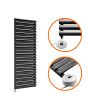 1180 x 400mm Electric Black Single Oval Panel Vertical Radiator