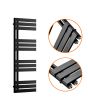 1180 x 400mm Black Flat Panel Bathroom Towel Radiator