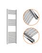 1200 x 400mm Straight Chrome Heated Towel Rail