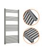 1200 x 600mm Straight Anthracite Heated Towel Rail