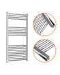 1200 x 600mm Straight Chrome Heated Towel Rail