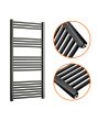 1200 x 600mm Straight Black Heated Towel Rail