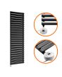 1411mm x 400mm Electric Black Single Oval Panel Vertical Radiator