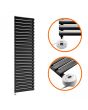 1652mm x 400mm Electric Black Single Oval Panel Vertical Radiator