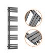 1510 x 400mm Anthracite Flat Panel Bathroom Towel Radiator