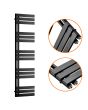 1510 x 400mm Black Flat Panel Bathroom Towel Radiator