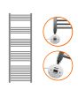 1600 x 400mm Electric Chrome Heated Towel Rail