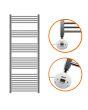 1600 x 500mm Electric Chrome Heated Towel Rail