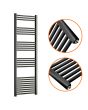 1600 x 500mm Straight Black Heated Towel Rail