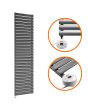 1652mm x 400mm Electric Anthracite Single Oval Panel Vertical Radiator
