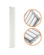 1600 x 236mm White Double Oval Tube Vertical Radiator 