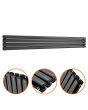 236mm x 1780mm Black Double Oval Tube Horizontal / Landscape Radiator 