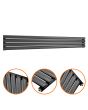 236mm x 1780mm Black Single Oval Tube Horizontal / Landscape Radiator 