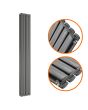 1600 x 236mm Anthracite Double Oval Tube Vertical Radiator 