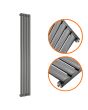 1780 x 236mm Anthracite Single Oval Tube Vertical Radiator 
