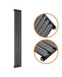 1780 x 236mm Black Single Oval Tube Vertical Radiator 