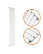 1780 x 280mm White Single Flat Panel Vertical Radiator 